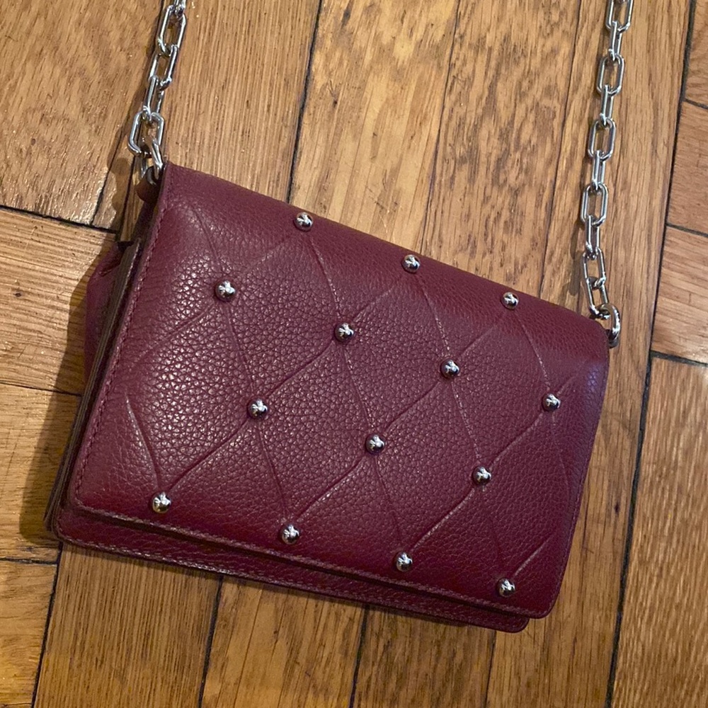 ALEXANDER WANG Burgundy Studded Crossbody/Clutch